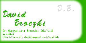 david broczki business card